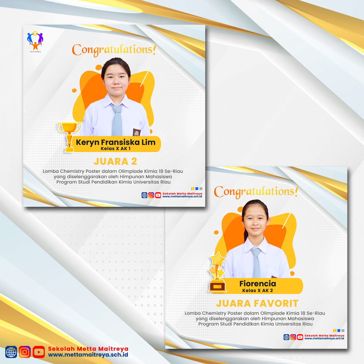 Prestasi Peserta Didik dalam lomba Olimpiade Kimia 18 Se-Riau | SMK METTA MAITREYA